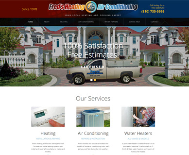 Heating and Air Conditioning Website Design Portfolio Michigan